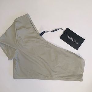 NWT Sage One Shoulder Bikini Top